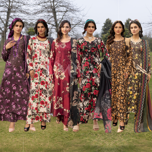 UMS-32 Baroque x Simrans Printed Linen Collection | Ready to Wear | Asian Clothes