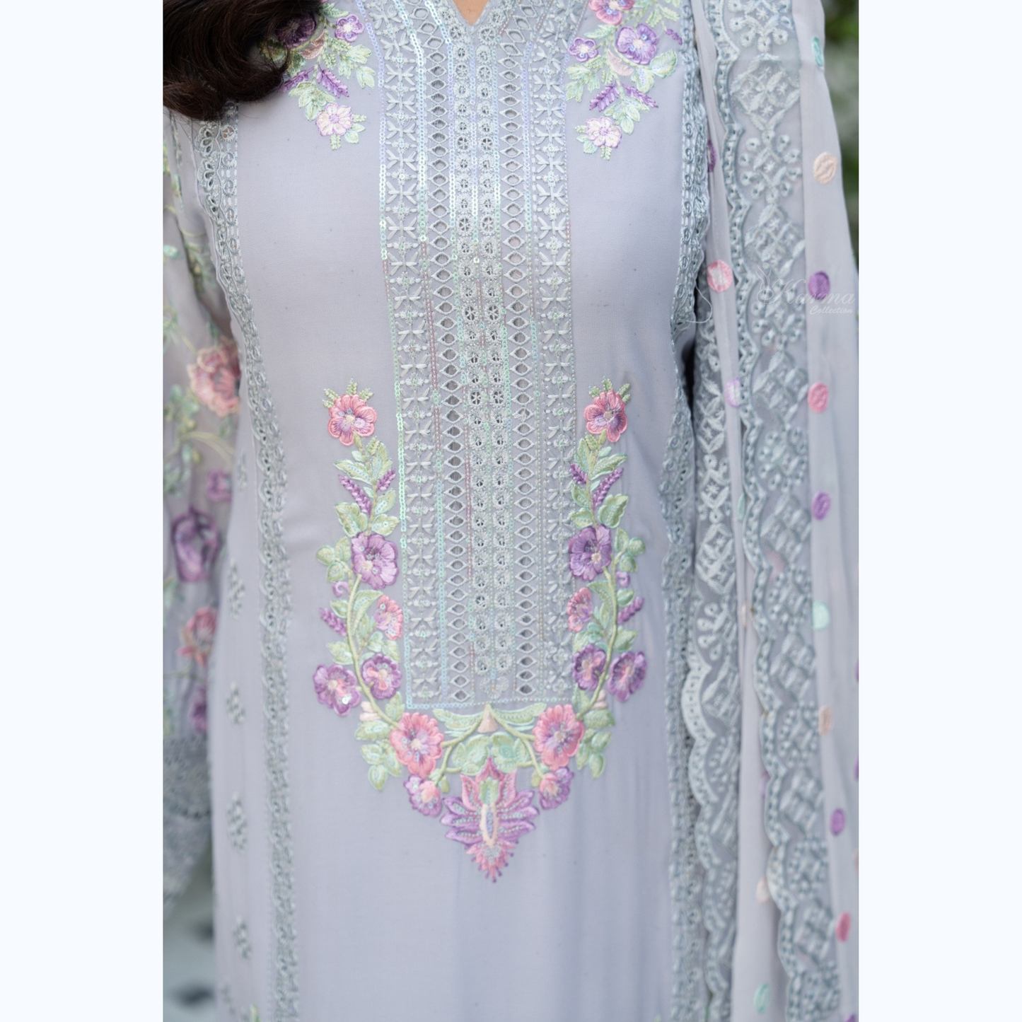3 Piece Luxury Chiffon Ready to Wear Collection | karma Collection UMKC0901