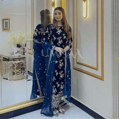 UA-43  Luxury Embroidered Handwork Velvet Collection UMNAA