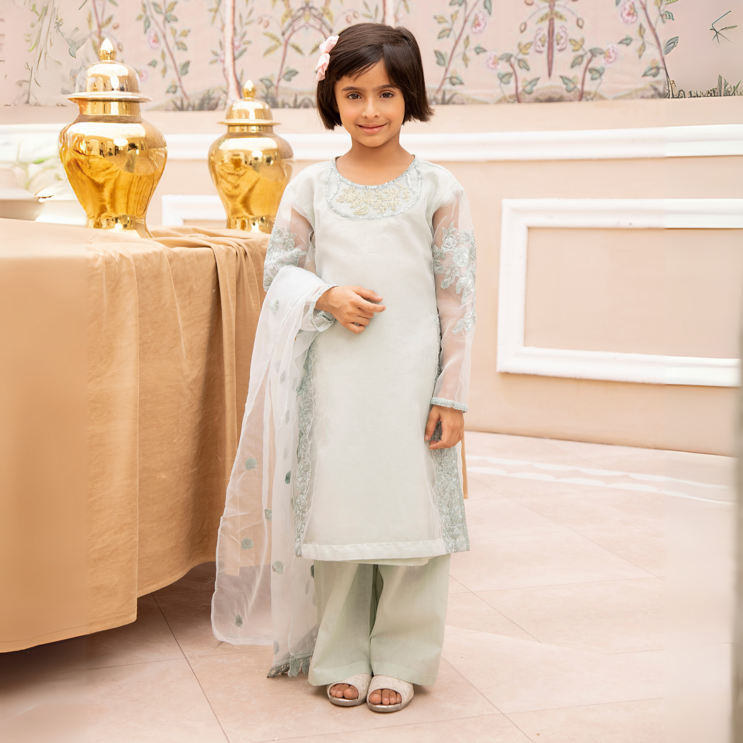 UMS-13 3 Pc Mother & Daughter Luxury Cambric Cotton by Simrans