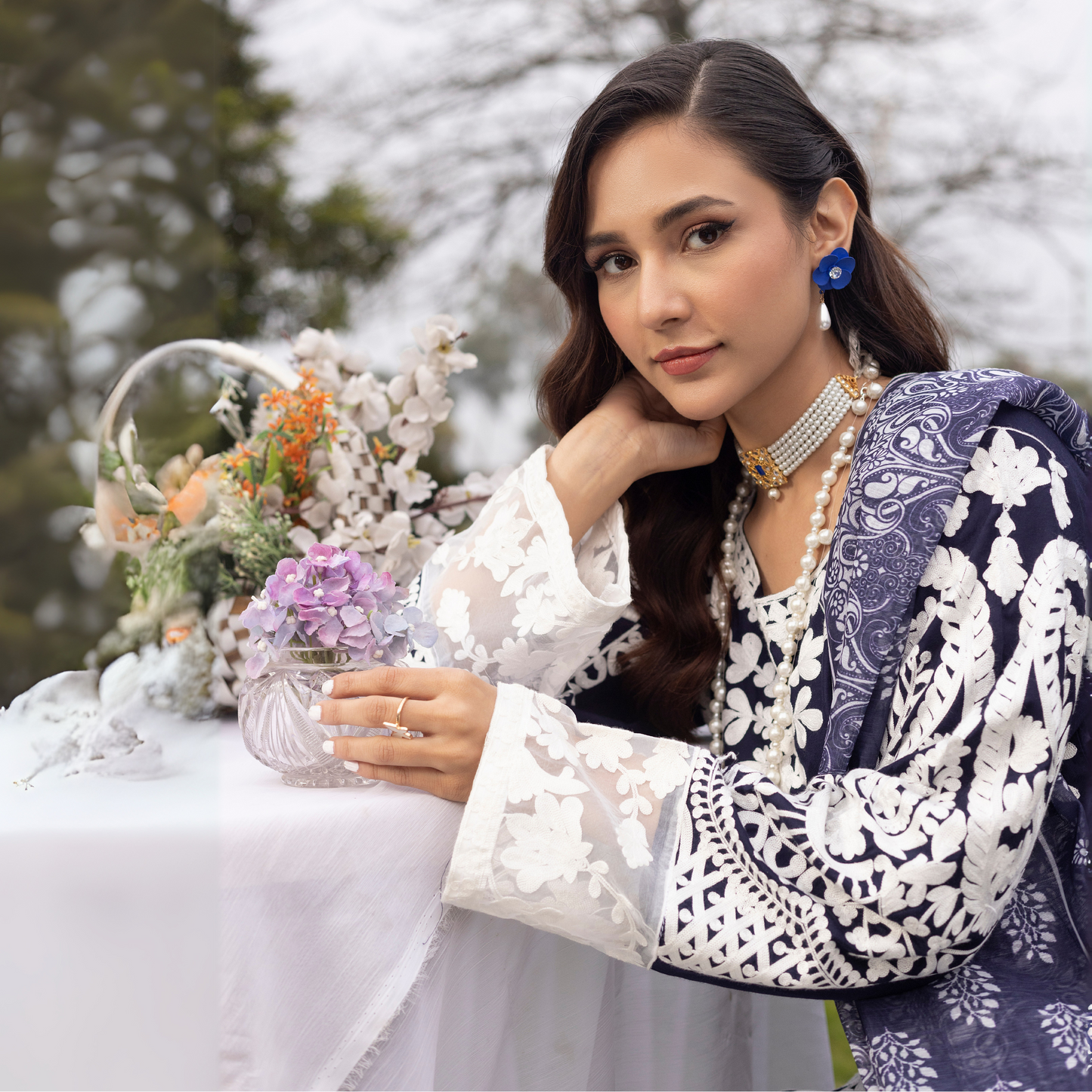 UMS-17 Embroidered Linen Farshi Shalwar kameez 3 Pc Pakistani Dress | Ready to wear | Simrans