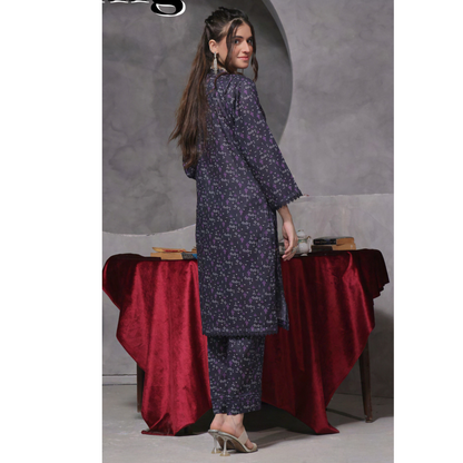 2 Pc Ready to wear Printed Lawn Co-Ords Dress - Saphron