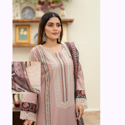 KC-1448 Embroidered Cotton Collection Ready to Wear 3 Pc - Karma Collection