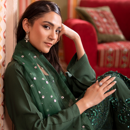 RA-19 Luxury Raw Silk Embroidered Farshi Shalwar Collection |Ready to Wear | Raniya.h