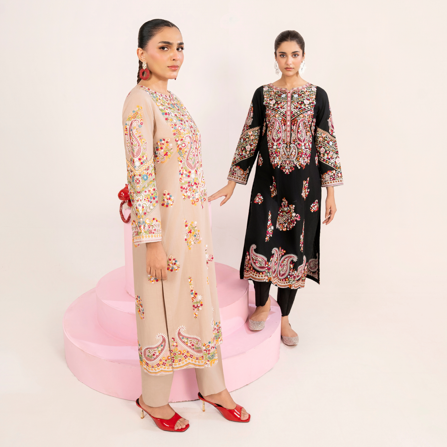 UA-118 Embroidered khaddar Co-Ords set 2 Pc Collection  | Ready to Wear | Umnaa