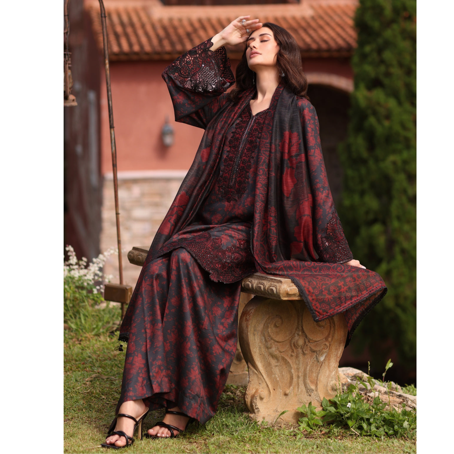 UA-138 Embroidered Printed khaddar Collection by Umnaa | Ready to Wear | Asian Clothes