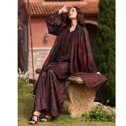 UA-138 Embroidered Printed khaddar Collection by Umnaa | Ready to Wear | Asian Clothes