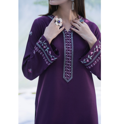 UCA-31 Embroidered Dhanak with Pashmina Shawl Winter Collection by Casuallite