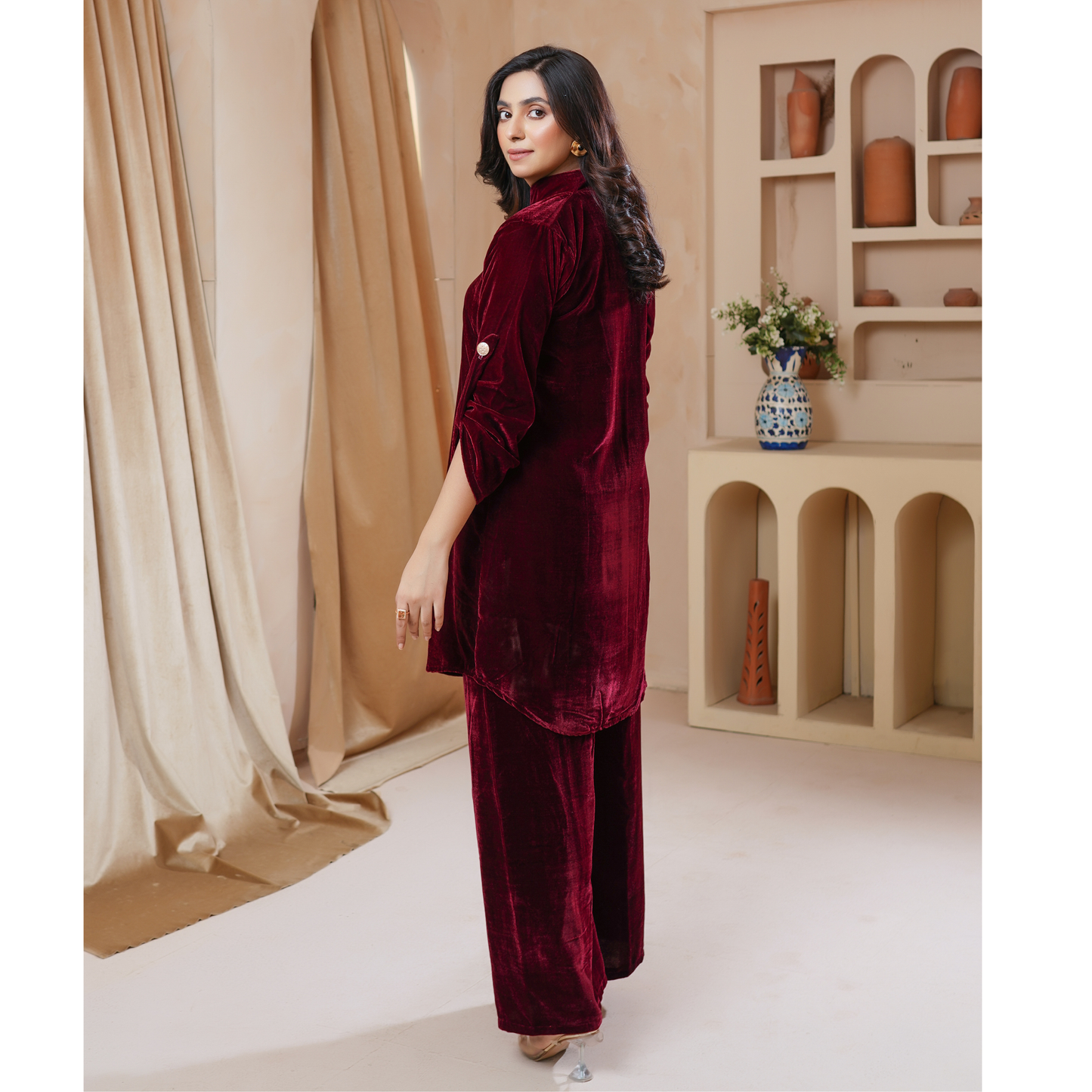 UMS-46 Velvet Co-Ords set by Simrans | Ready to Wear | Asian Clothes