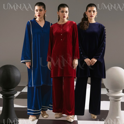 UA-149 Solid Velvet Farshi Shalwar Collection by Umnaa