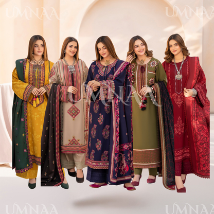 "Mishaal" Khat Edition Luxury Embroidered 3 Piece by Karma Collection