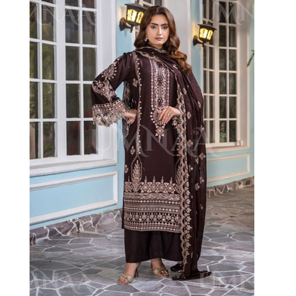 UA-159 Embroidered Dhanak Collection by Umnaa