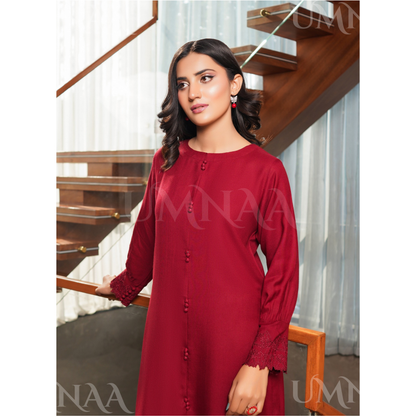 UMS-53 Solid Embroidered Dhanak Co-Ords Set | Ready to Wear | Simrans