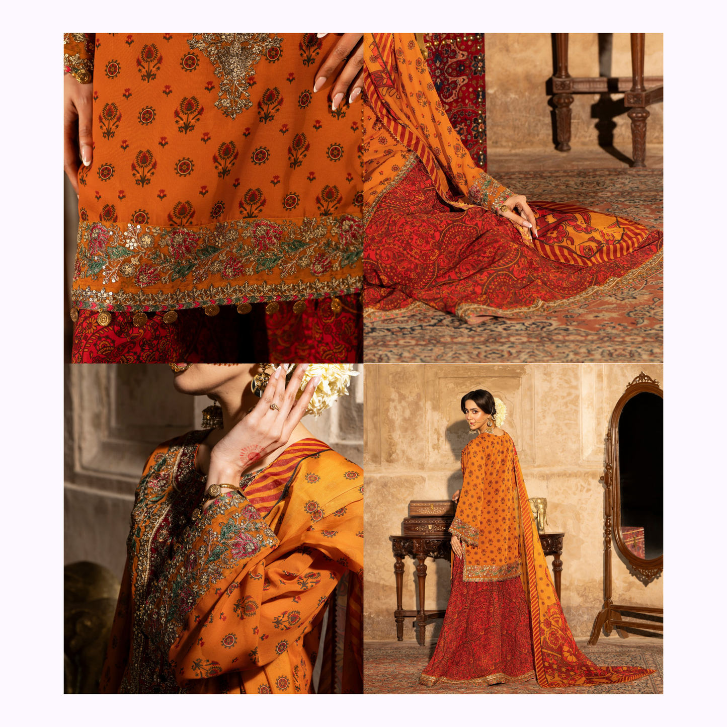 "AURA" Embroidered Georgette Collection by Karma Collection