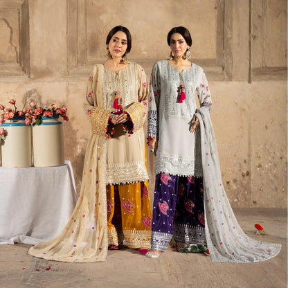 F-526 "Saj Dhaj" Embroidered Georgette Collection by Karma Collection