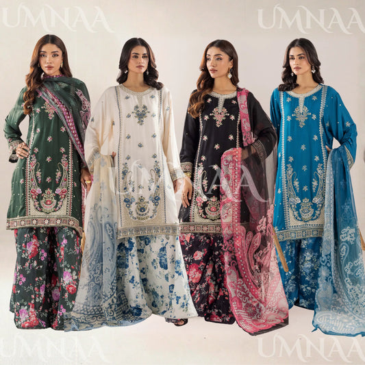 UTT-18 VOL 4 Embroidered Printed Linen Festive Collection by Traditional Thread