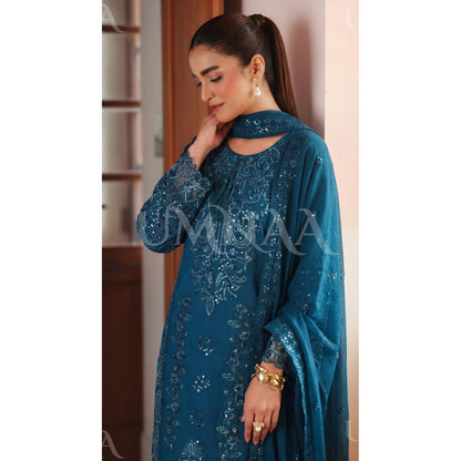 UA-192 festive Embroidered Cotton Collection with Chiffon Duppatta | Ready to Wear | Asian clothes