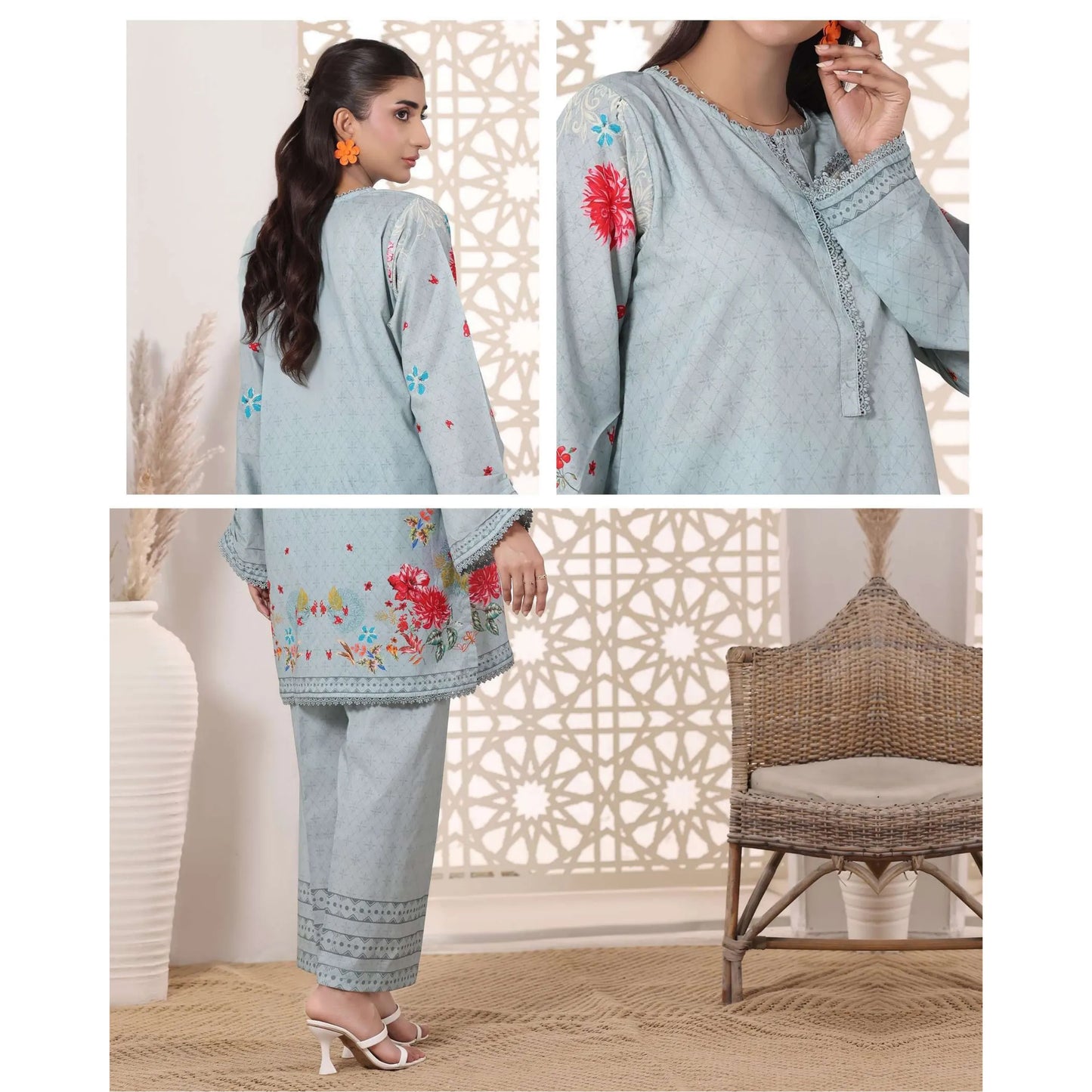 USN-19 Daily Pret Vol'8 Printed Lawn Co-Ords Set by Saphron Casual Co Ord Set Pakistani