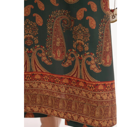 UA-215 " Printed Poly Silk Lawn Kaftan Style Co Ord Set Collection by Umnaa | Ready to Wear Pakistani Asian clothes