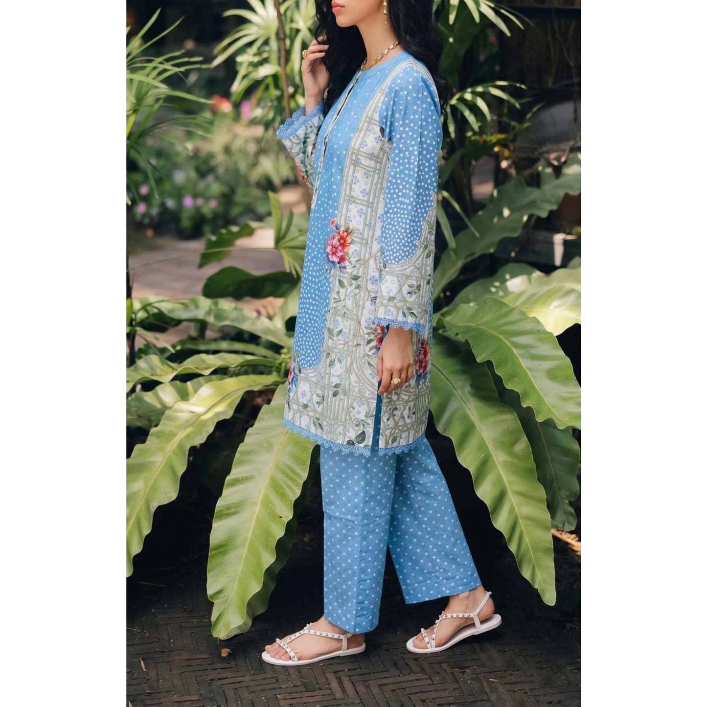 USN-20 Printed Lawn 2 Piece Co-Ord Set for Women | Soft Summer Casual Wear by Saphron