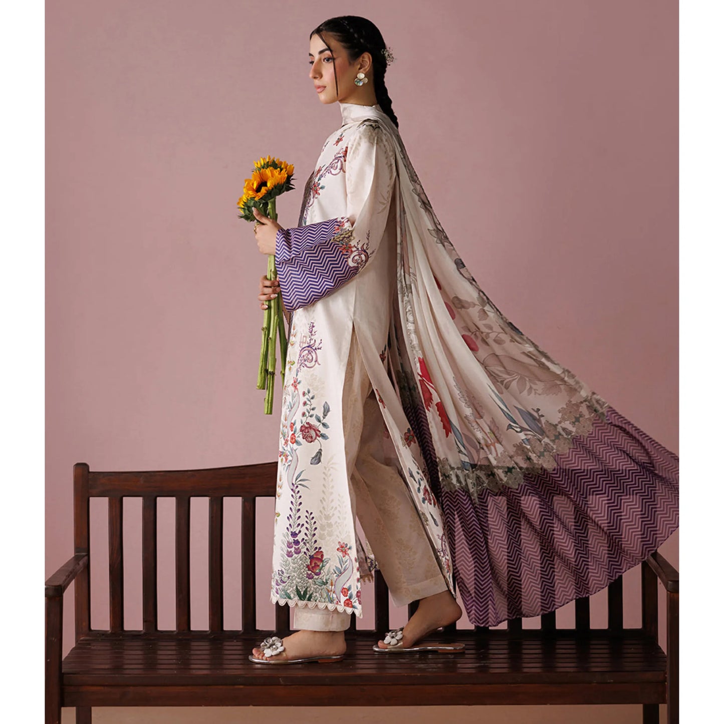UE-02 "Printed Essential" by Esra Fashion Summer Printed Lawn 3 Piece Collection | Pakistani Asian Clothes