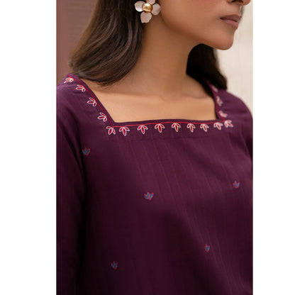 UA-257 Embroidered Cambric Cotton Co-Ord Set | Ready to Wear | Asian Clothes