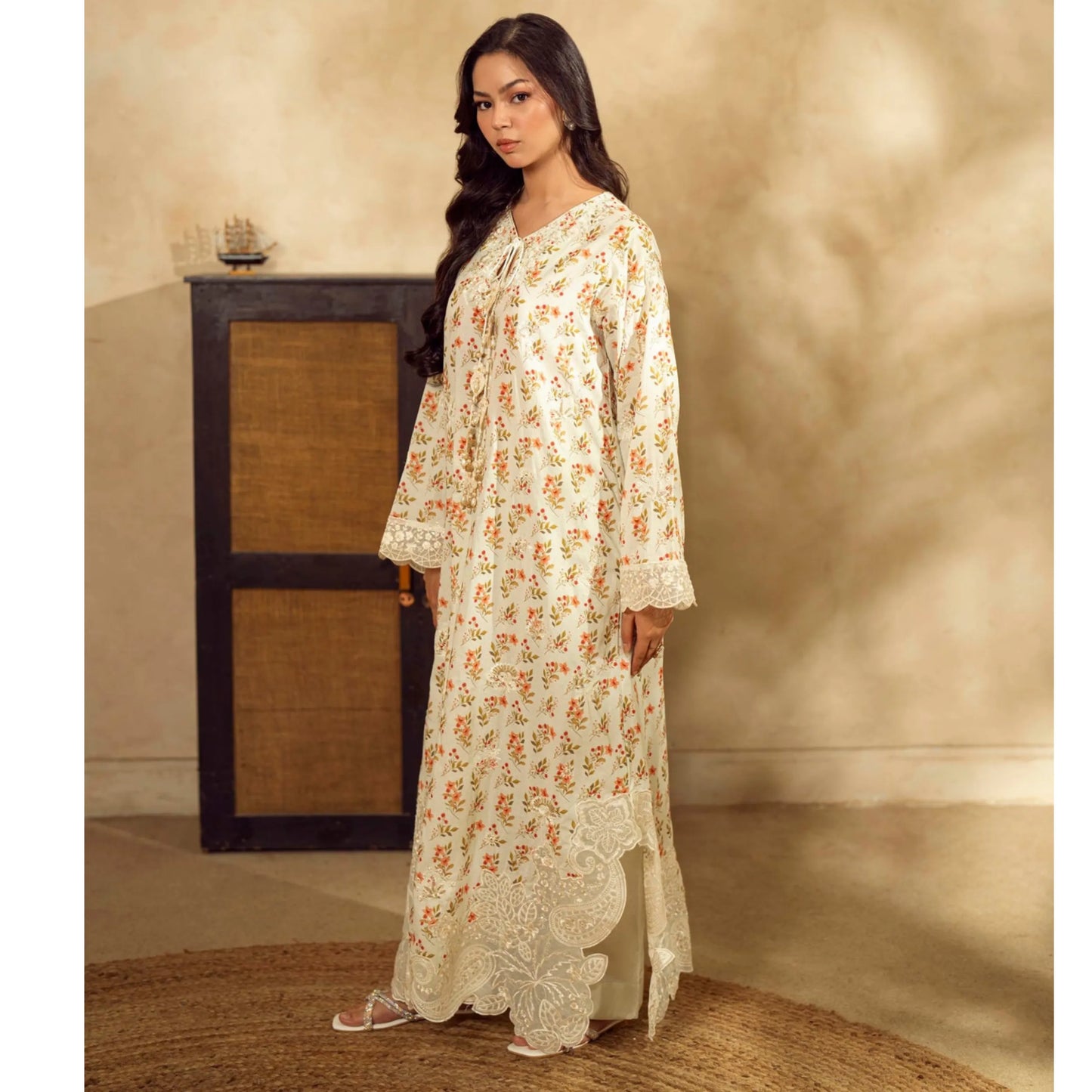 UGL-01 Printed Lawn Kaftan 2 Piece Set by Guzel