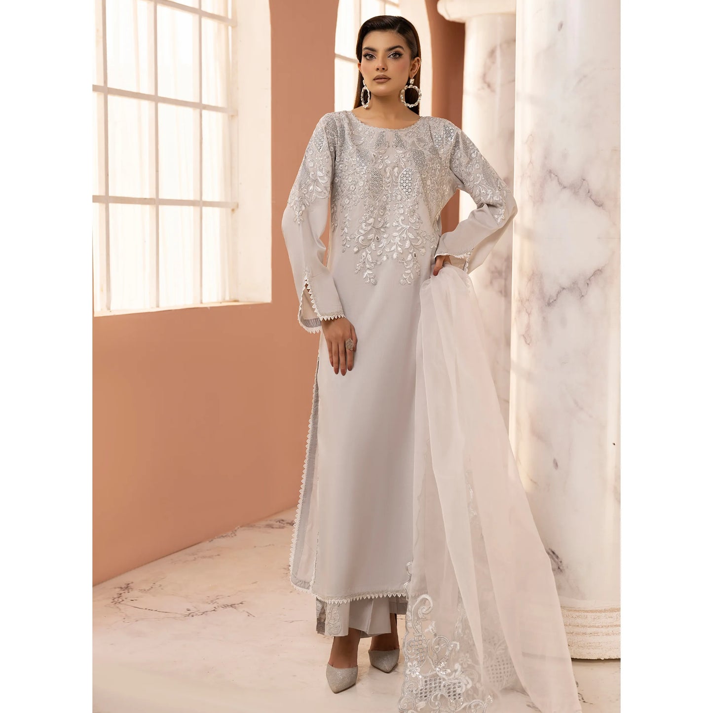 UMS-68 Florence Embroidered Visocse 3 pc Collection | Simrans