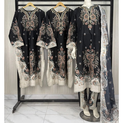UA-274 Printed Lawn Long Kaftan Style 3 Pc Collection | Umnaa