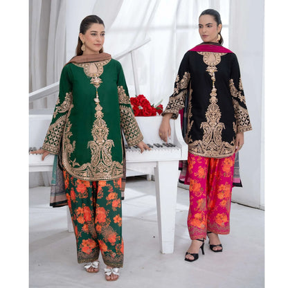 UTT-25 " Ethnic" Cambric Cotton 3 Pc Collection | Traditional Thread