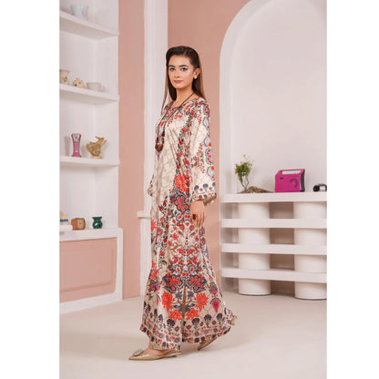 UA-312 Printed Shamooz Silk Printed Kaftan Style Co-Ord Set| Umnaa