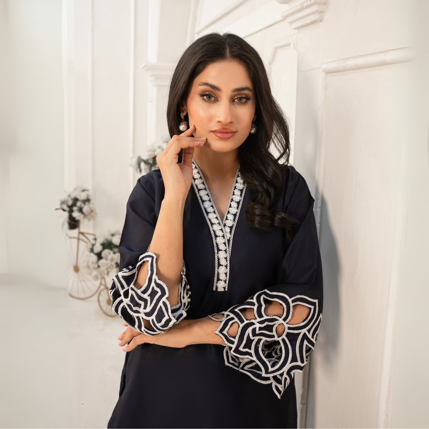 Embroidered Viscose Linen 2 Pc Pakistani Co Ord Set Dress | UMNAA