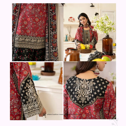 "Gulmahar" Embroidered Lawn Farshi Shalwar Collection by karma Collection