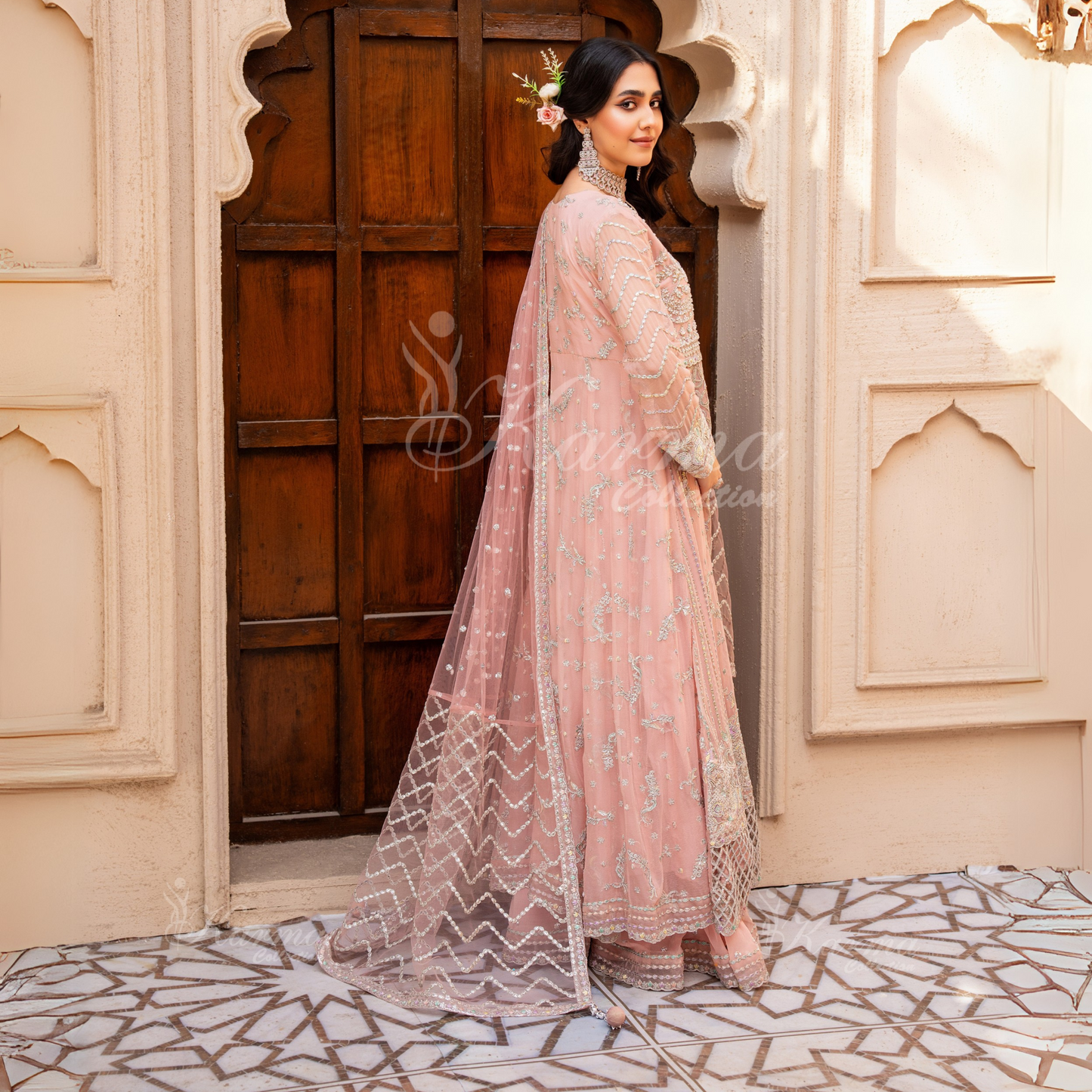 Luxury Embroidered Chiffon Party wear dress  | Wedding Collection | karma Collection | UMKC01201
