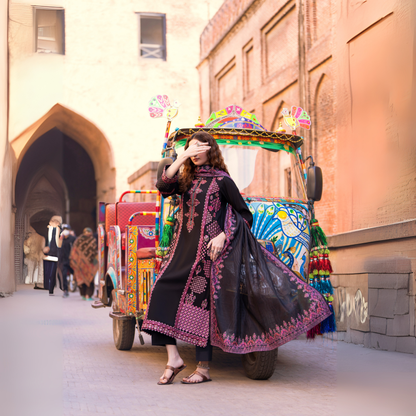 UCA-15 3 Pc Embroidered Cambric Cotton Ready to Wear Eid Collection by Casuallite