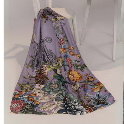 (Dull purple) 3 Pc Linen Shirt & Plazo with Maria Wool Shawl | Winter Collection | SIMRANS