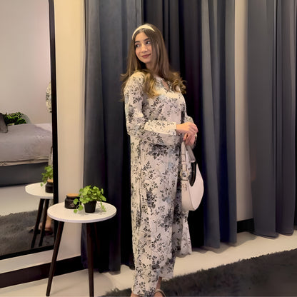 (Multi) 2 Pc floral Printed Khaddar Pakistani Co-Ords Set | Ready to wear| Naubahar