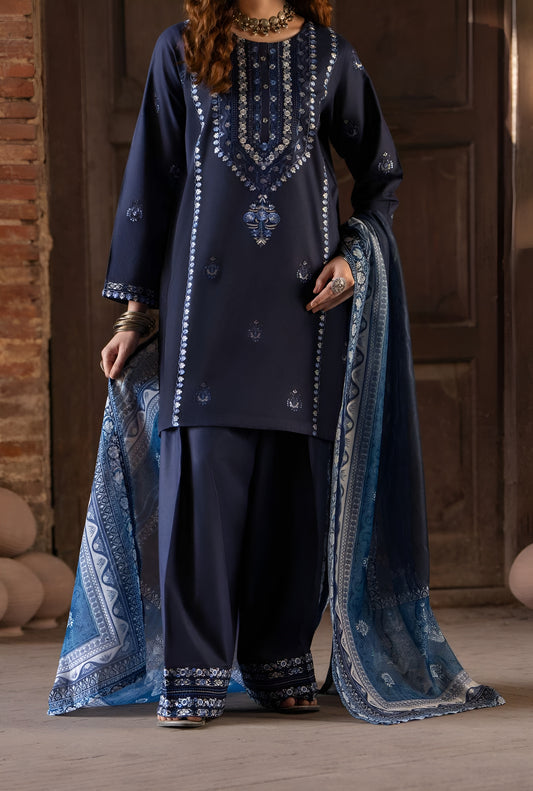 3 Pc Embroidered Cambric Cotton Ready to Wear Eid Collection by Casuallite | UCA-13