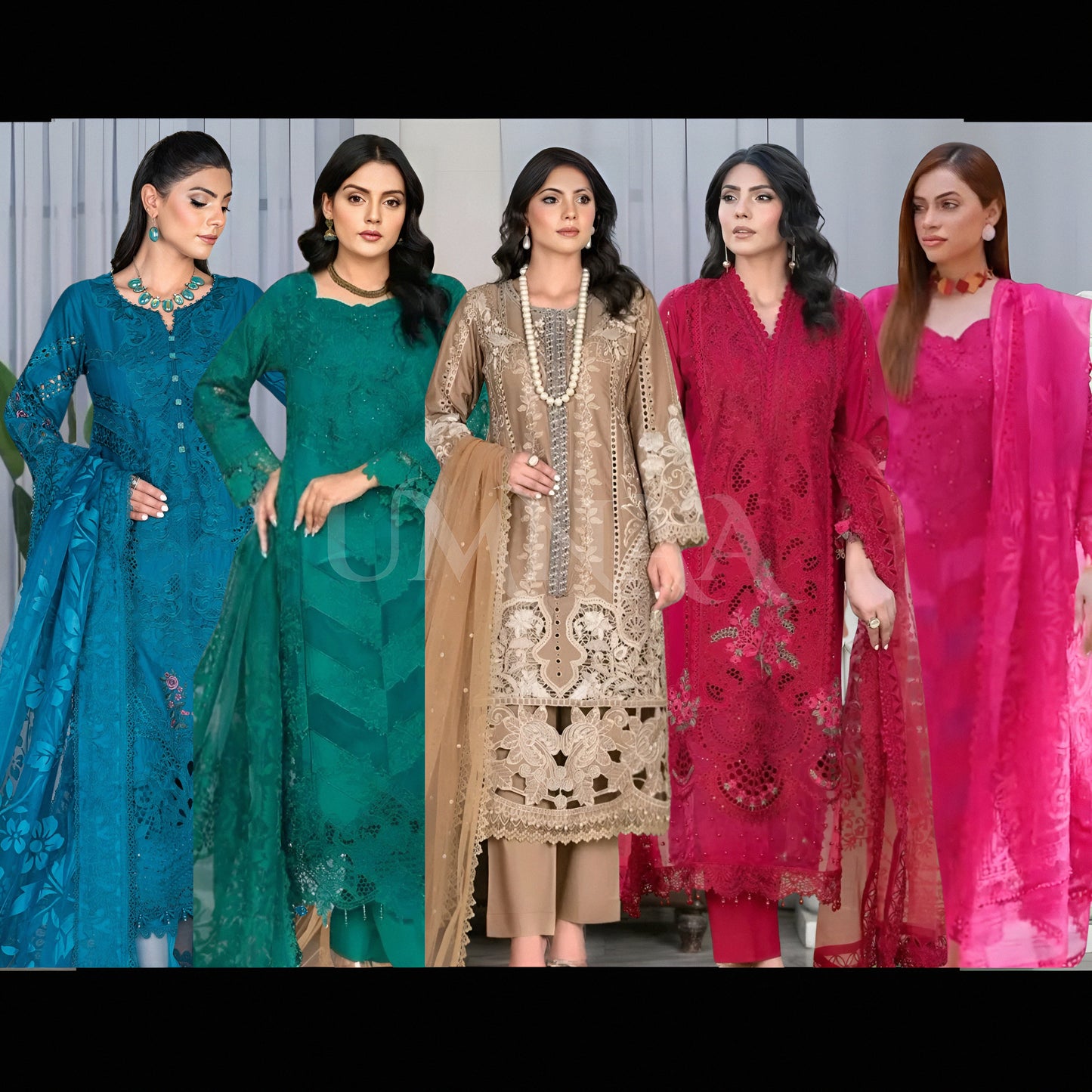 UA-92 Embroidered Lawn 3 Pc Ready to wear Collection | Umnaa