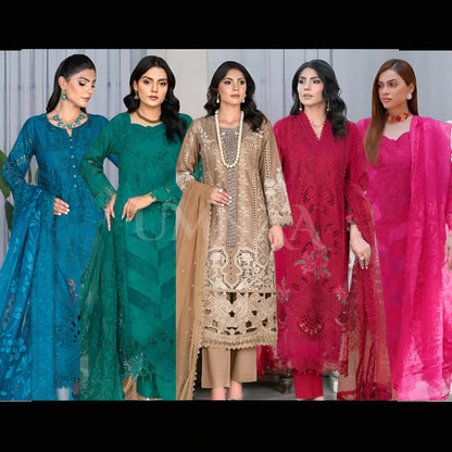 UA-92 Embroidered Lawn 3 Pc Ready to wear Collection | Umnaa