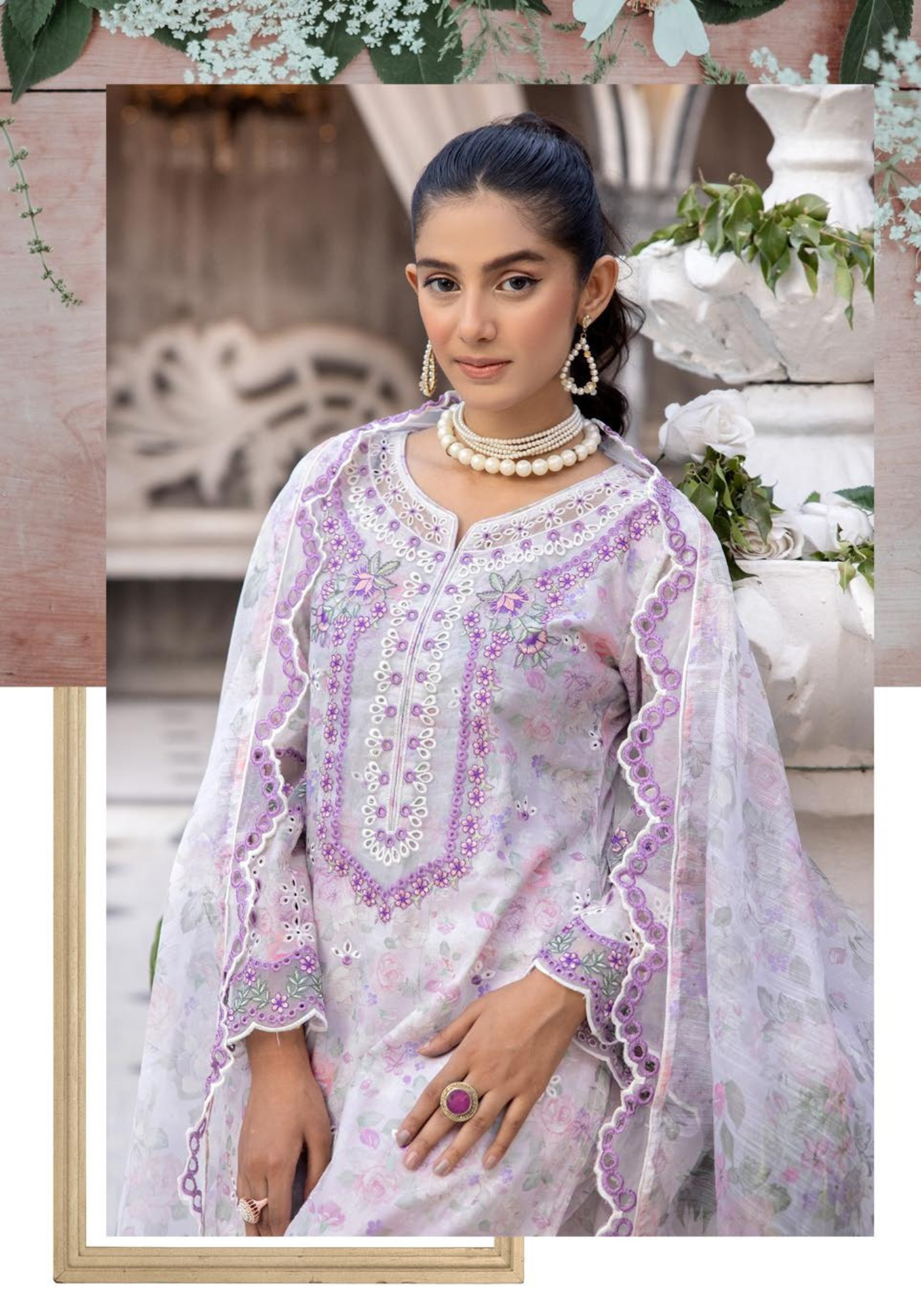 Lilac 3 Pc Chikankari Lawn Collection | SIMRANS