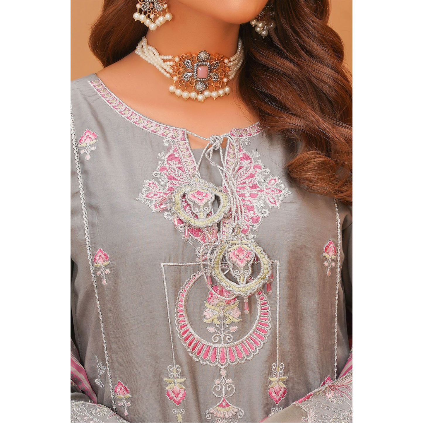 Luxury Embroidered Viscose Linen Dress 3 Pc | Winter Collection | Umnaa