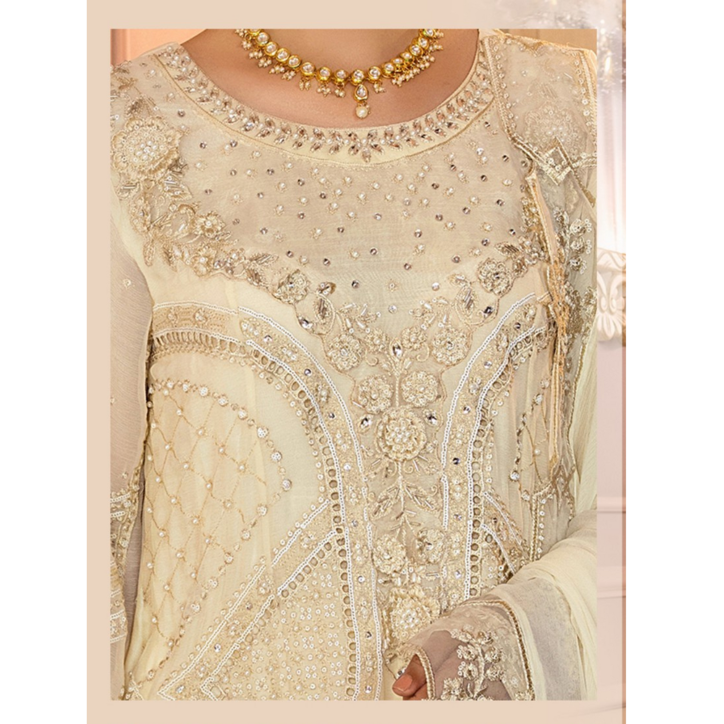UTT-03 Embroidered Luxury Chiffon 3 Pc Pakistani Dress | Ready to wear | Traditional Thread