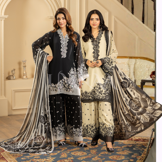 F-469 Embroidered Georgette Chiffon Collection by karma Collection