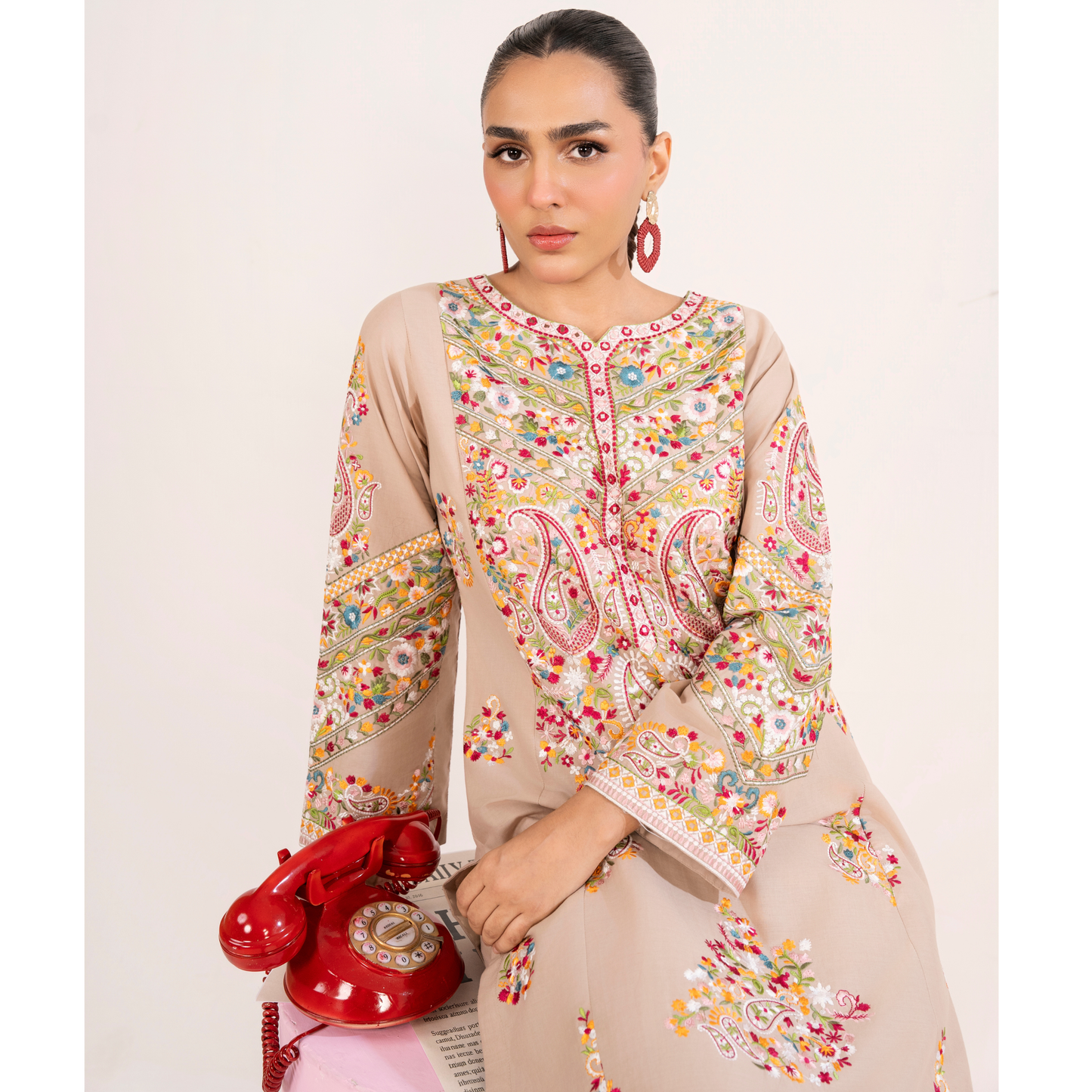 UA-118 Embroidered khaddar Co-Ords set 2 Pc Collection  | Ready to Wear | Umnaa