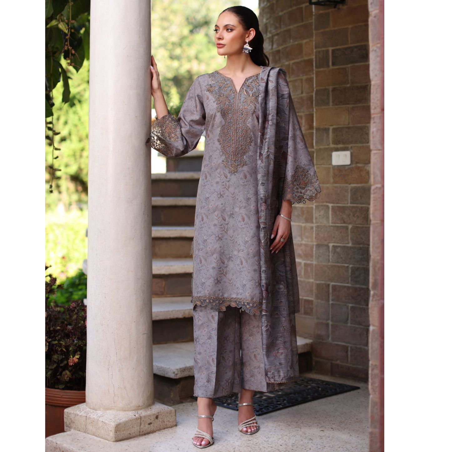 UA-138 Embroidered Printed khaddar Collection by Umnaa | Ready to Wear | Asian Clothes
