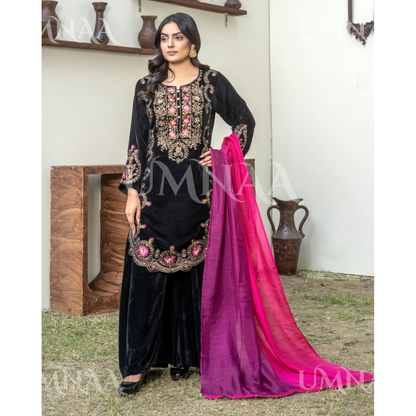 UA-141 3 Luxury Velvet Sharara collection by Umnaa