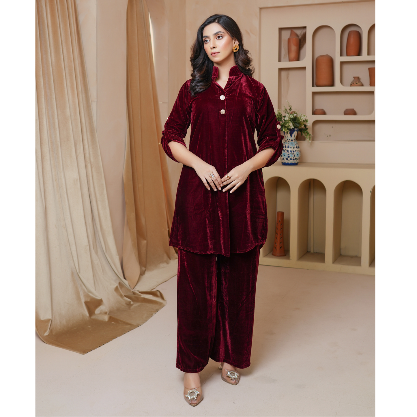 UMS-46 Velvet Co-Ords set by Simrans | Ready to Wear | Asian Clothes