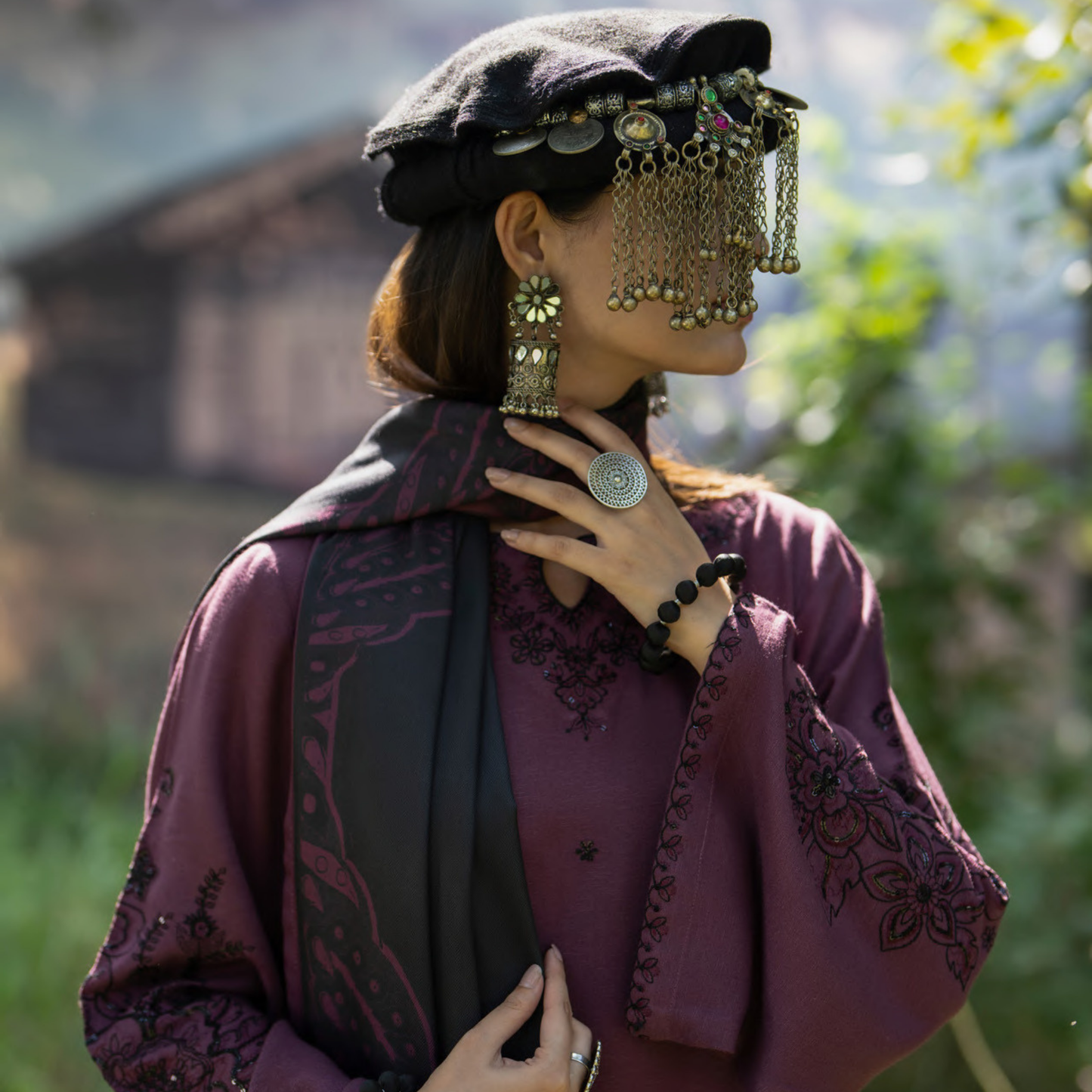 UCA-32 "Khunki" Embroidered Dhanak with Pashmina Wool Shawl Winter Collection by Casuallite