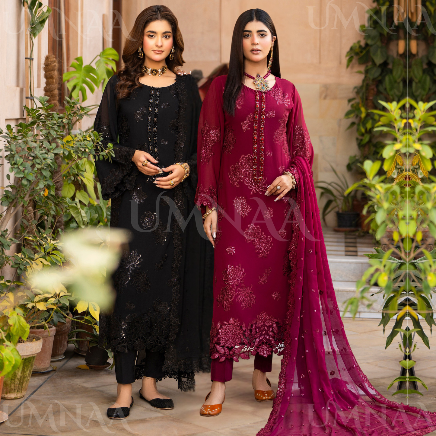 F-497 "Hayat" Embroidered Georgette Chiffon 3 Pc Collection